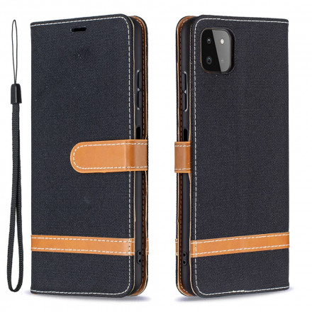 Samsung Galaxy A22 5G Case Fabric and Leather effect with strap