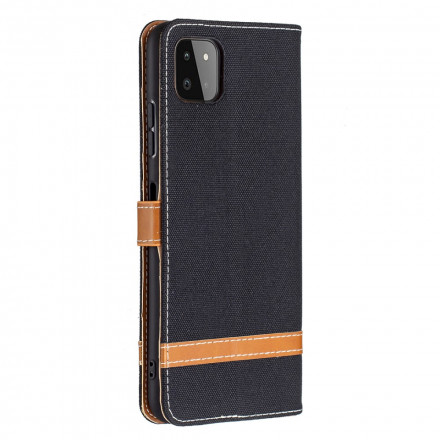 Samsung Galaxy A22 5G Case Fabric and Leather effect with strap