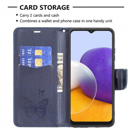 Case Samsung Galaxy A22 5G Butterflies in Flight with Strap