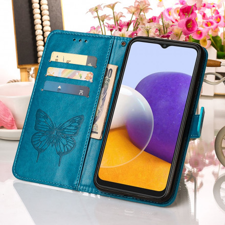 Samsung Galaxy A22 5G Butterfly Design Case with Strap
