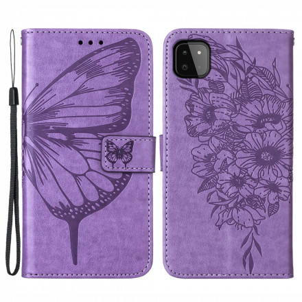 Samsung Galaxy A22 5G Butterfly Design Case with Strap