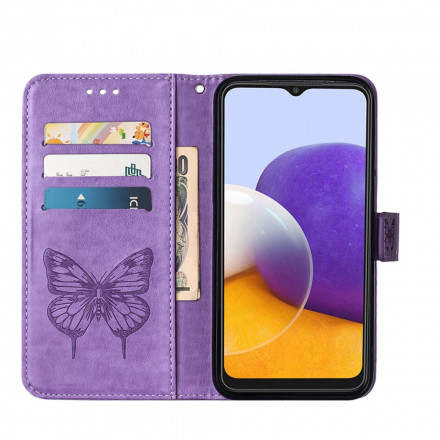 Samsung Galaxy A22 5G Butterfly Design Case with Strap