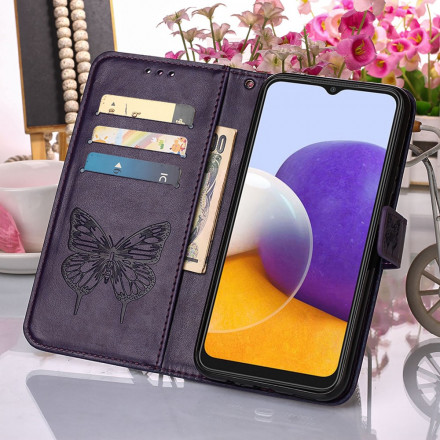 Samsung Galaxy A22 5G Butterfly Design Case with Strap