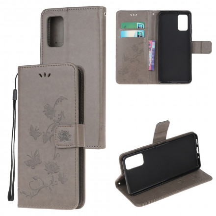 Moto G9 Plus Butterflies And Flowers Strap Case
