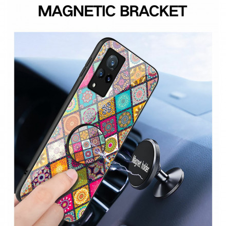 Vivo V21 5G Magnetic Holder Patchwork Case