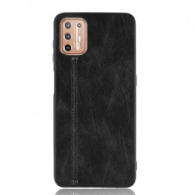 Moto G9 Plus Case Leather Effect Stitching