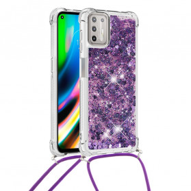 Moto G9 Plus Glitter Case with Lanyard