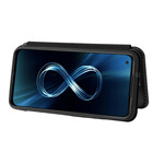 Flip Cover Azus Zenfone 8 Carbon Fiber with Ring Support