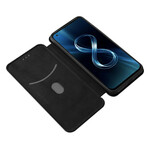 Flip Cover Azus Zenfone 8 Carbon Fiber with Ring Support