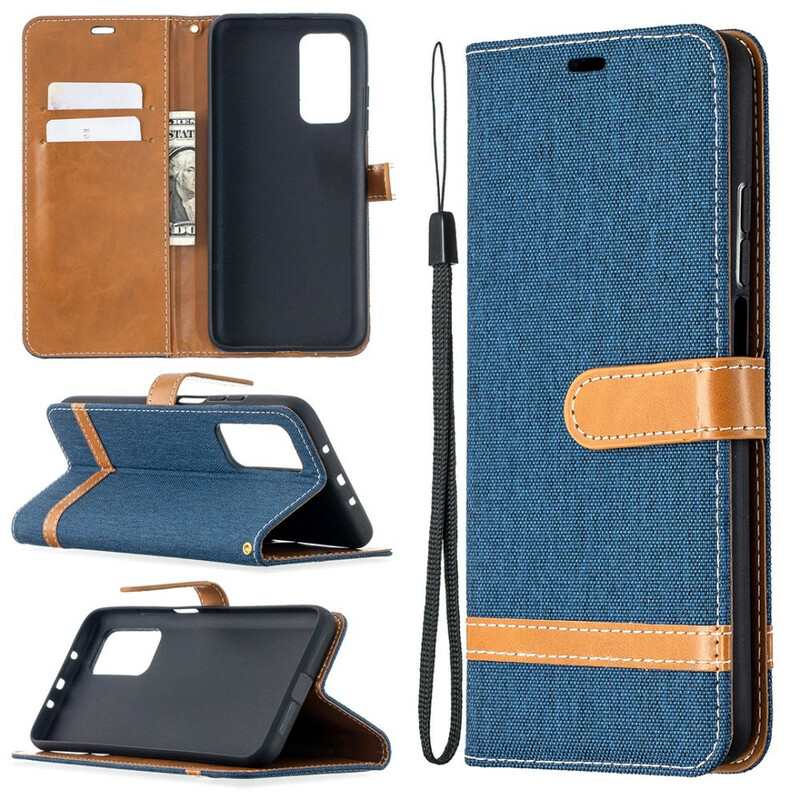 Xiaomi Mi 10T / 10T Pro Fabric and Leather Effect Strap Case