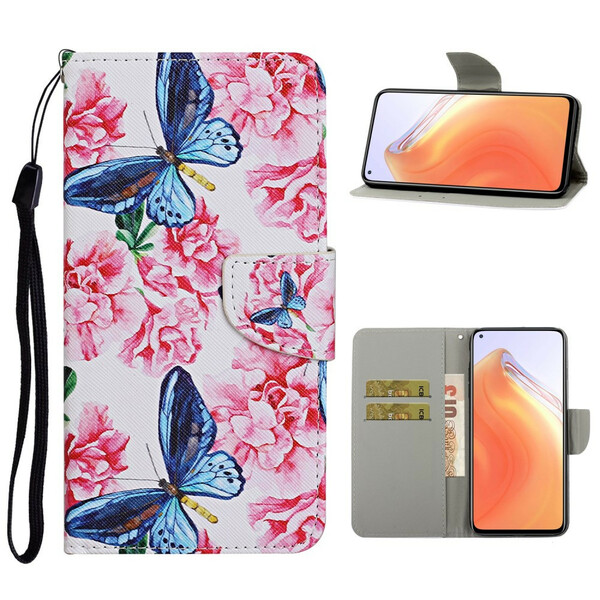 Case Xiaomi Mi 10T / 10T Pro Floral Butterflies Lanyard