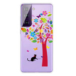 Cover Samsung Galaxy S21 FE Cat under the Tree