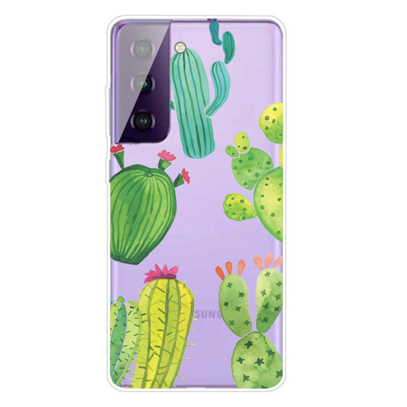 Case Samsung Galaxy S21 FE Cactus Aquarelle