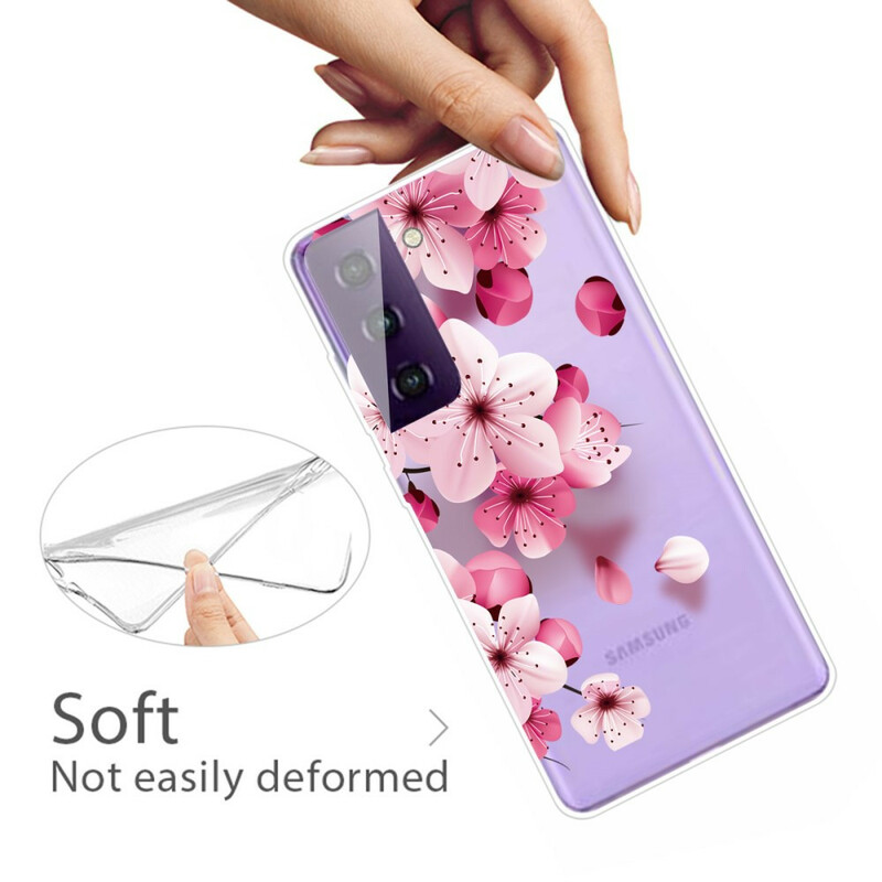 Case Samsung Galaxy S21 FE Small Pink Flowers