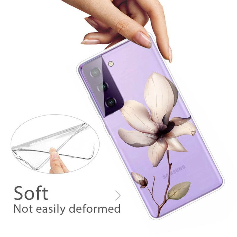 Samsung Galaxy S21 FE Transparent Flower Case