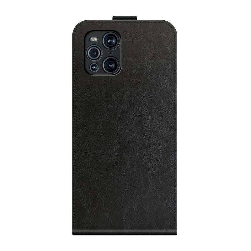 Cover Oppo Find X3 / X3 Pro Rabat Vertical Effet Cuir