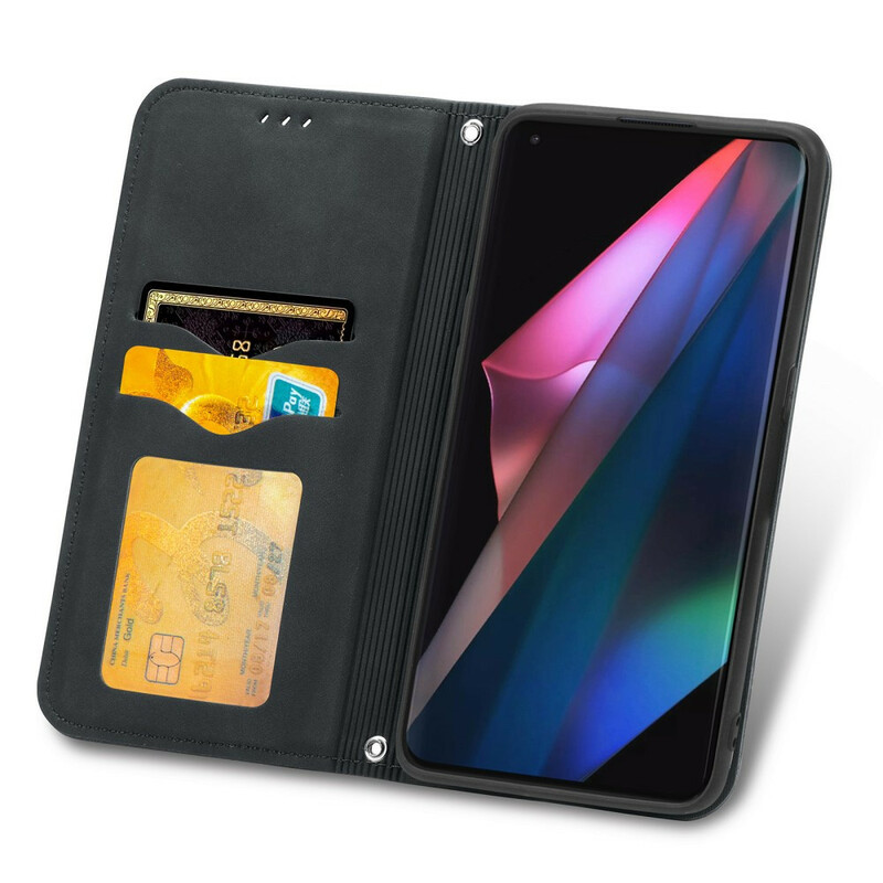 Flip Cover Oppo Find X3 / X3 Pro Simili Cuir Vintage