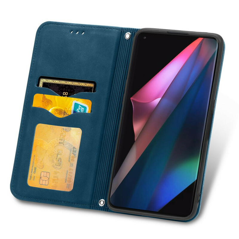 Flip Cover Oppo Find X3 / X3 Pro Simili Cuir Vintage