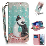 Case Samsung Galaxy S21 FE Friends Cats with Lanyard