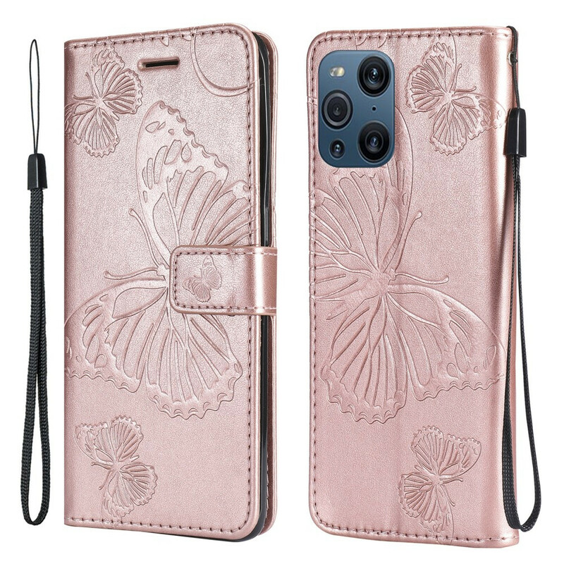 Oppo Find X3 / X3 Pro Butterflies and Oblique Flap Case