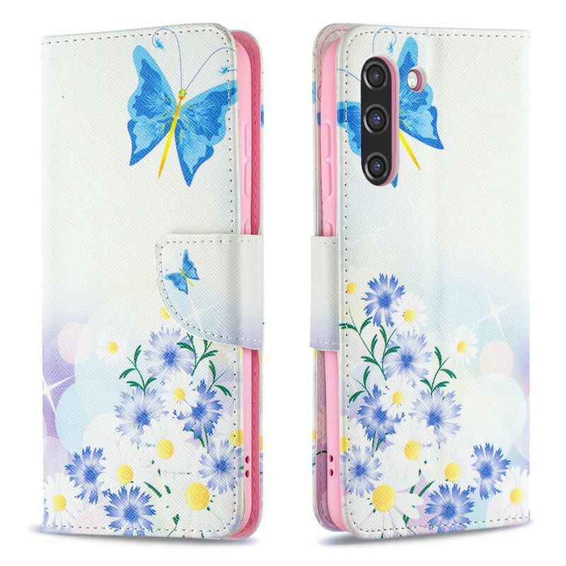 Case Samsung Galaxy S21 FE Painted Butterflies and Flowers