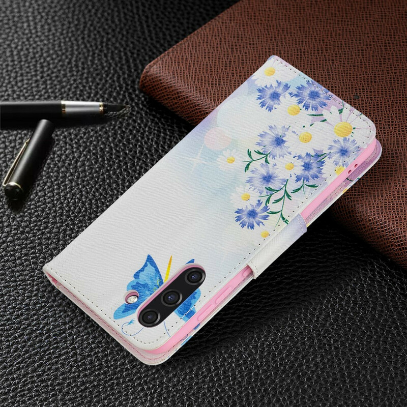 Case Samsung Galaxy S21 FE Painted Butterflies and Flowers