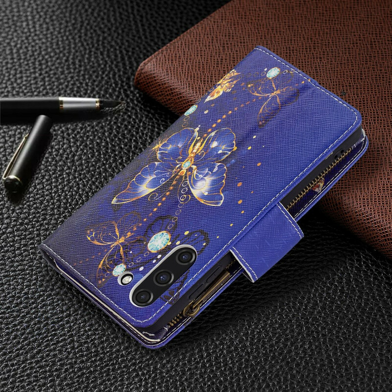 Case Samsung Galaxy S21 FE Zipped Pocket Butterflies
