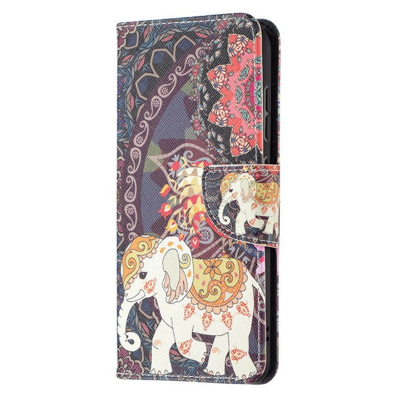 Samsung Galaxy S21 FE Case Mandala Ethnic Elephants