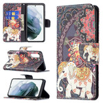 Samsung Galaxy S21 FE Case Mandala Ethnic Elephants