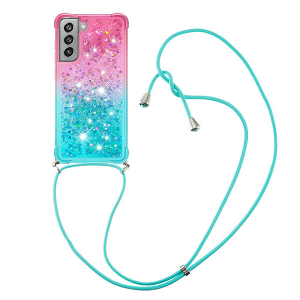 Samsung Galaxy S21 FE Silicone Case with Glitter and Drawstring