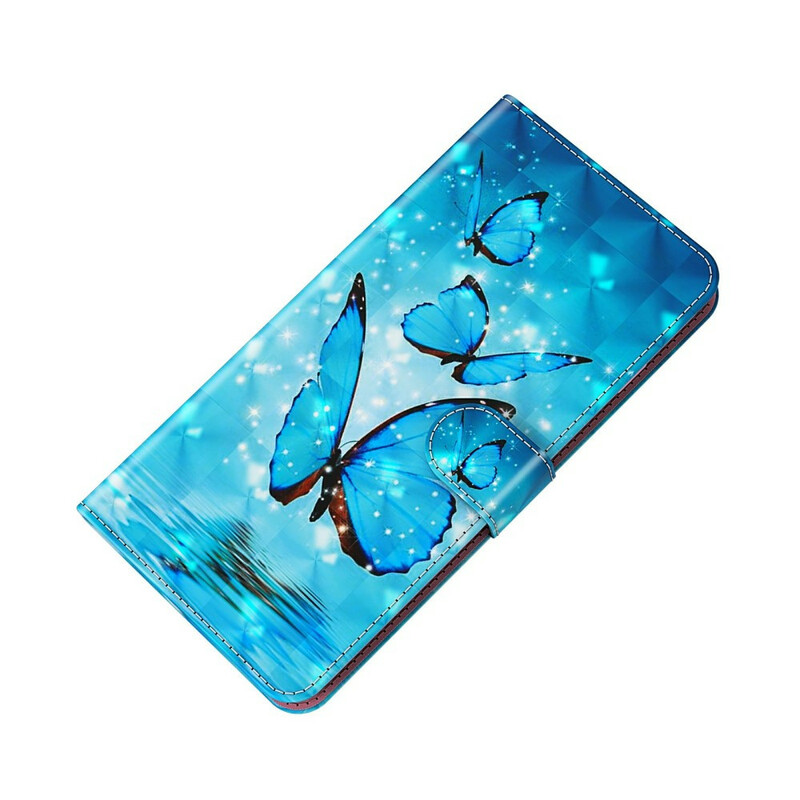 Cover Xiaomi Redmi 9T / Note 9 Papillons Bleus Volants