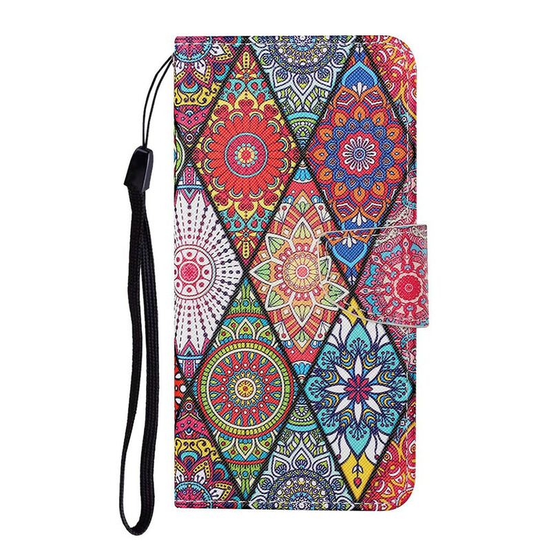 Samsung Galaxy S21 FE Patchwork Case with Strap