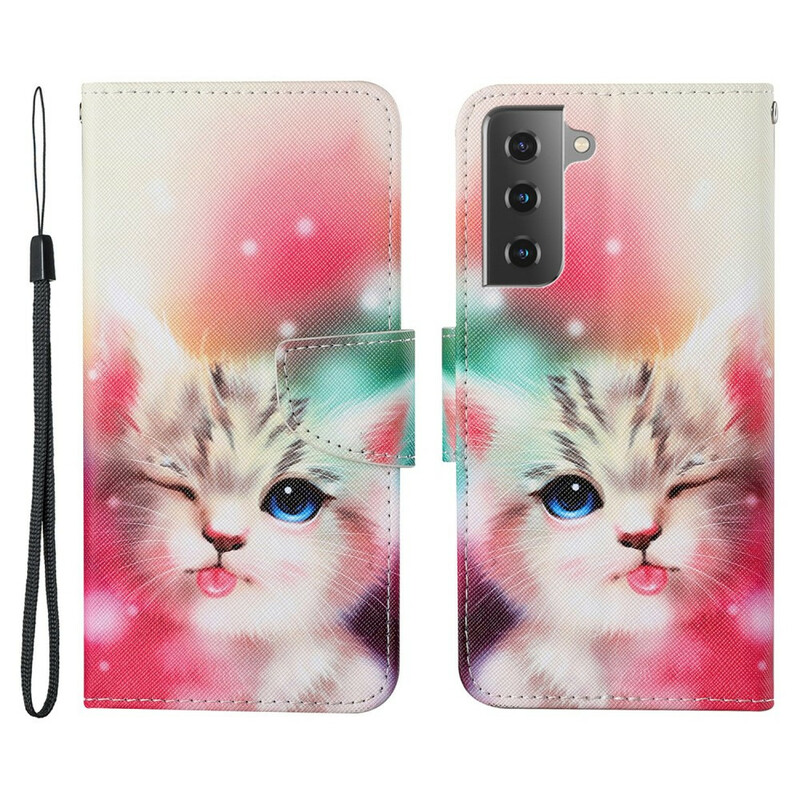 Case Samsung Galaxy S21 FE Cat Stories with Lanyard