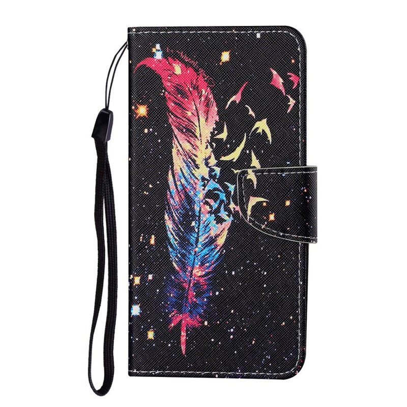 Samsung Galaxy S21 FE Colorful Feather Strap Case