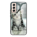 Samsung Galaxy S21 FE Case Tempered Glass Kitten