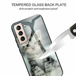 Samsung Galaxy S21 FE Case Tempered Glass Kitten