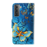 Case Samsung Galaxy S21 FE Variations Butterflies with Strap