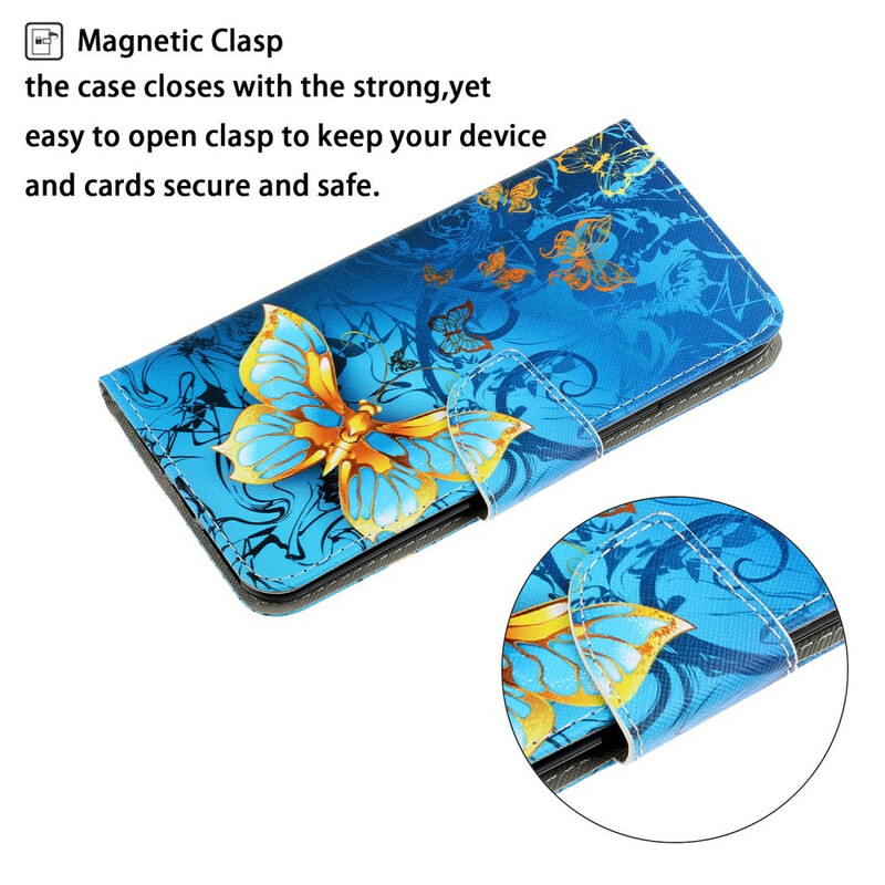 Case Samsung Galaxy S21 FE Variations Butterflies with Strap