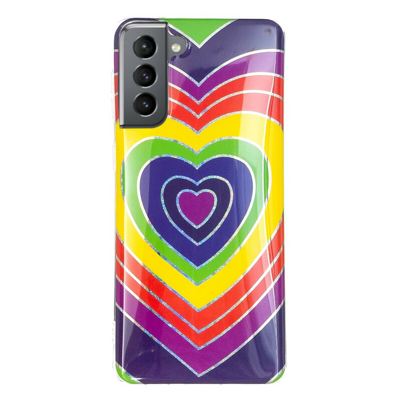 Samsung Galaxy S21 FE Psychedelic Heart Case