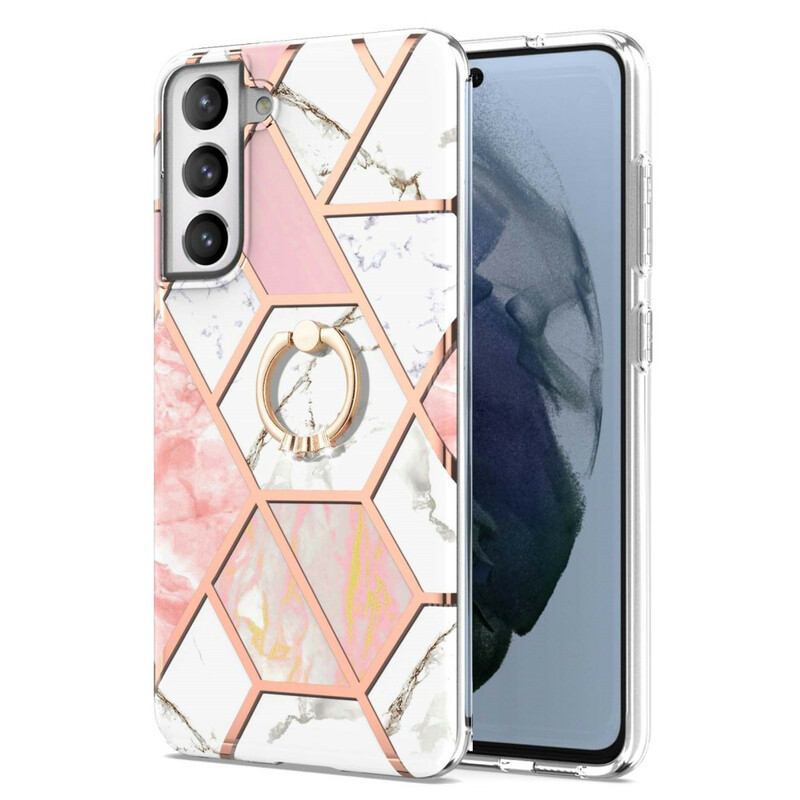 Samsung Galaxy S21 FE Geometric Marble Case with Ring-Support