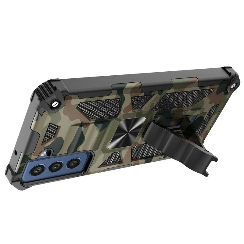 Case Samsung Galaxy S21 FE Camouflage Support Amovible