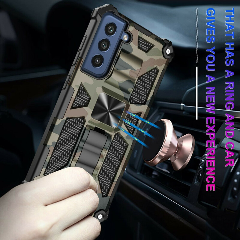 Case Samsung Galaxy S21 FE Camouflage Support Amovible