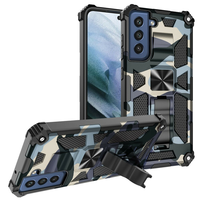 Case Samsung Galaxy S21 FE Camouflage Support Amovible