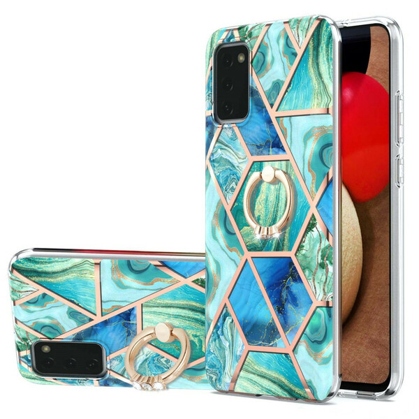 Samsung Galaxy A02s Geometric Marble Case with Support Ring