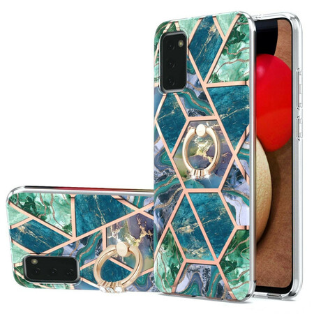 Samsung Galaxy A02s Geometric Marble Case with Ring-Support