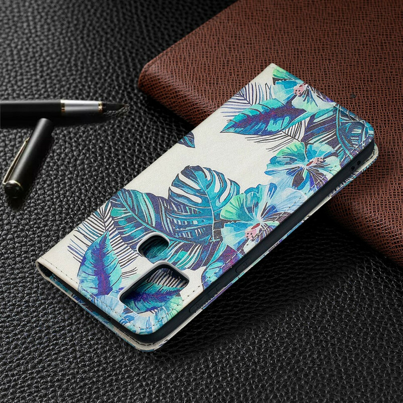 Flip Cover Samsung Galaxy A21s Feuilles