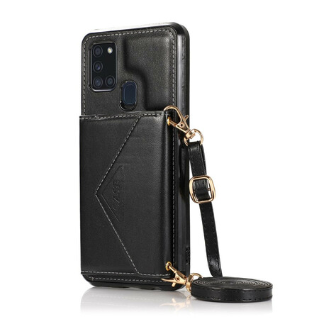 Case Samsung Galaxy A21s Shoulder Strap Card Holder Classic
