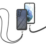 Samsung Galaxy S21 FE Hybrid Case with Cord and Colored Bezel
