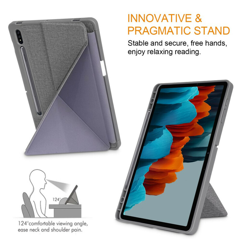 Smart Case Samsung Galaxy Tab S7 FE / T736 Texture Tissu Origami