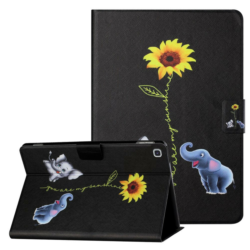Case Samsung Galaxy Tab A7 Lite Elephants Sunflower